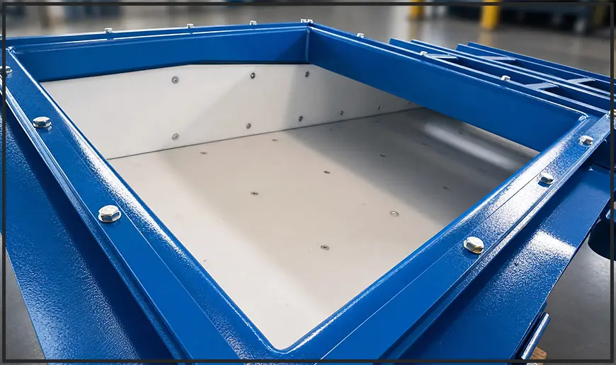 vibrating feeder with UHMWPE wear-resistant lining for glass raw material conveying