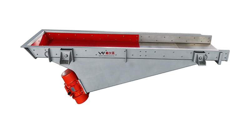 VRV trough vibrating feeder with hardfaced liner and wear steel liner for mining abrasive feeding